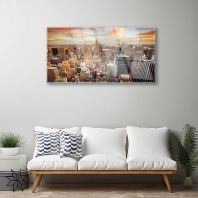 Pintura em vidro Casas da Cidade