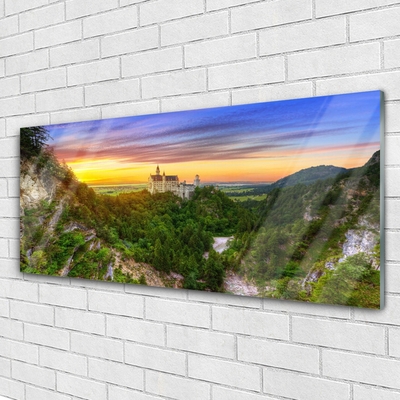 Quadro de vidro Paisagem de montanhas