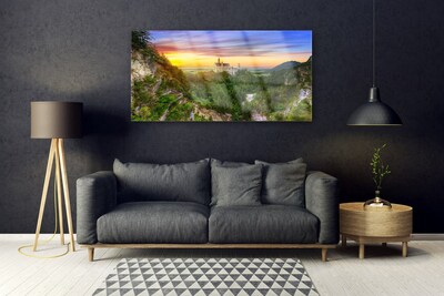 Quadro de vidro Paisagem de montanhas