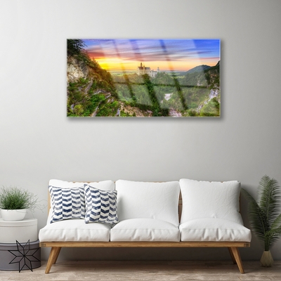 Quadro de vidro Paisagem de montanhas