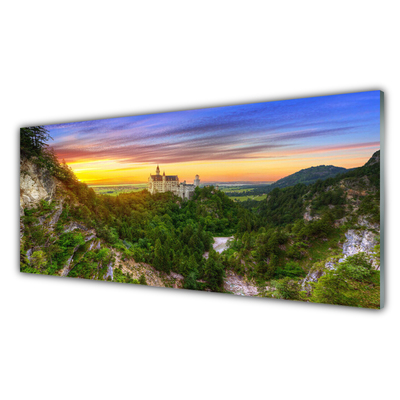 Quadro de vidro Paisagem de montanhas