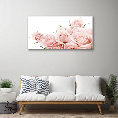 Quadro de vidro Planta de flores rosas