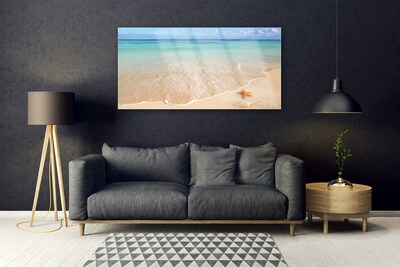 Quadro de vidro Paisagem de estrelas do mar na praia