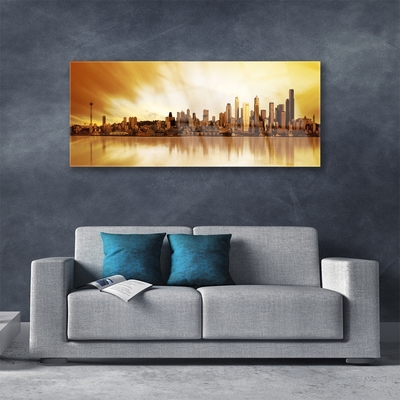 Pintura em vidro Casas da Cidade