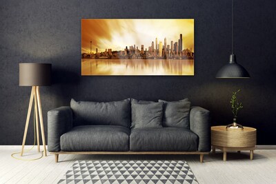 Pintura em vidro Casas da Cidade