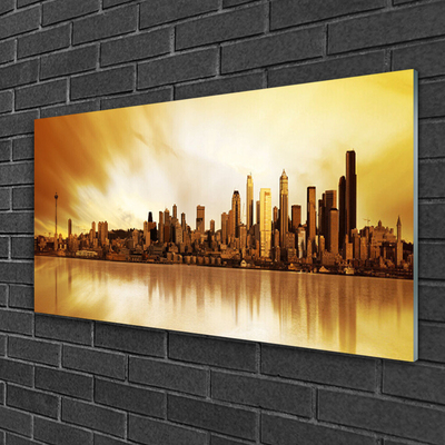 Pintura em vidro Casas da Cidade