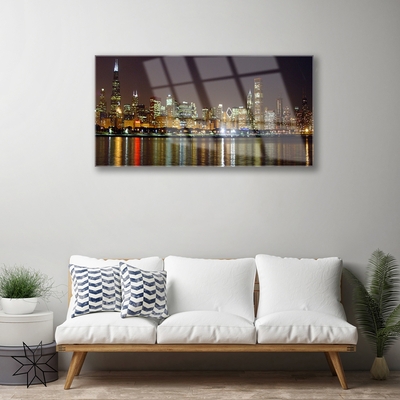 Pintura em vidro Casas da Cidade