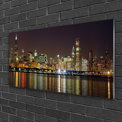 Pintura em vidro Casas da Cidade