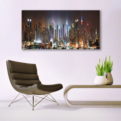 Pintura em vidro Casas da Cidade