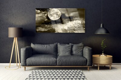 Quadro de vidro Paisagem noturna da lua