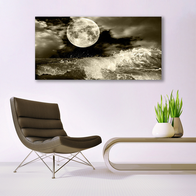 Quadro de vidro Paisagem noturna da lua