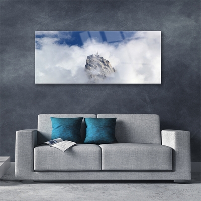 Quadro de vidro Paisagem de nuvens de montanha
