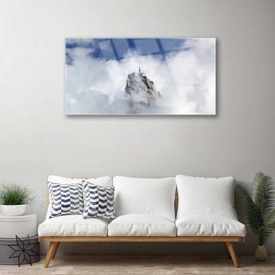 Quadro de vidro Paisagem de nuvens de montanha