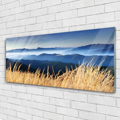 Pintura em vidro Paisagem de campo