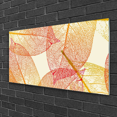 Pintura em vidro Folhas Arte Planta