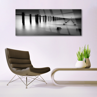 Quadro de vidro Arquitetura do Píer de Névoa