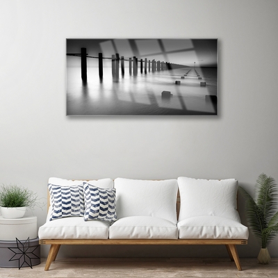 Quadro de vidro Arquitetura do Píer de Névoa