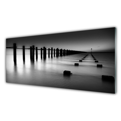 Quadro de vidro Arquitetura do Píer de Névoa