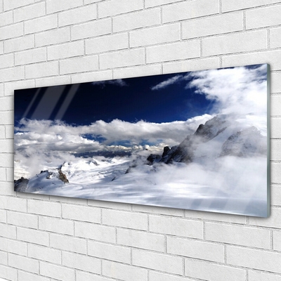 Quadro de vidro Paisagem de nuvens de montanha