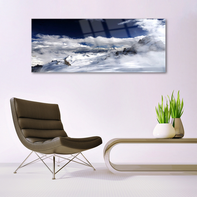 Quadro de vidro Paisagem de nuvens de montanha