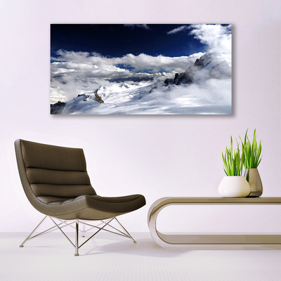 Quadro de vidro Paisagem de nuvens de montanha