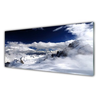 Quadro de vidro Paisagem de nuvens de montanha
