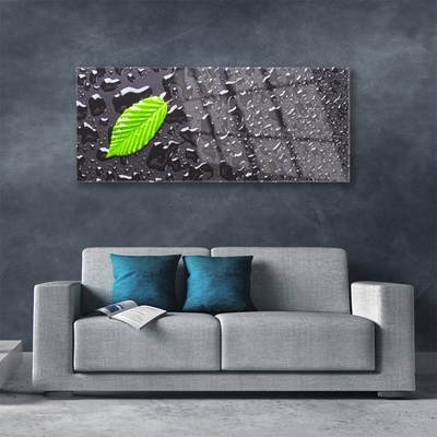 Pintura em vidro Arte com gotas de folhas