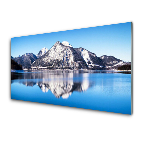 Pintura em vidro Paisagem das Montanhas do Lago