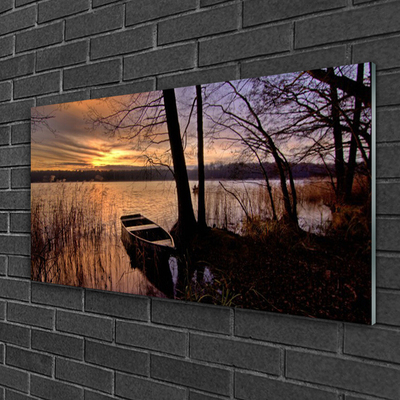 Quadro de vidro Paisagem de barco no mar