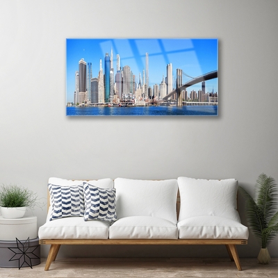 Pintura em vidro Arquitetura da Cidade da Ponte