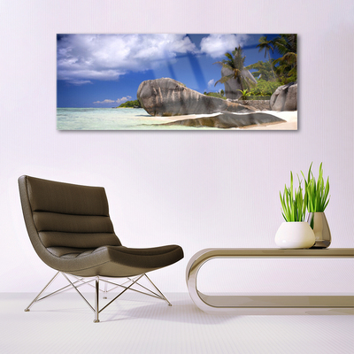 Pintura em vidro Paisagem da Praia das Rochas