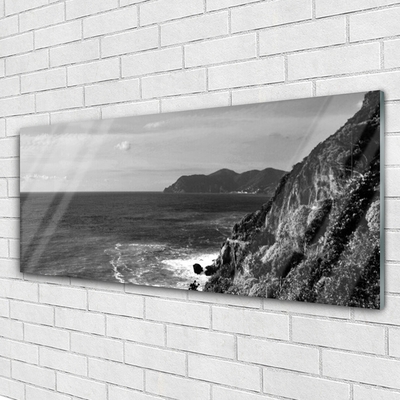 Quadro de vidro Paisagem das Montanhas do Mar