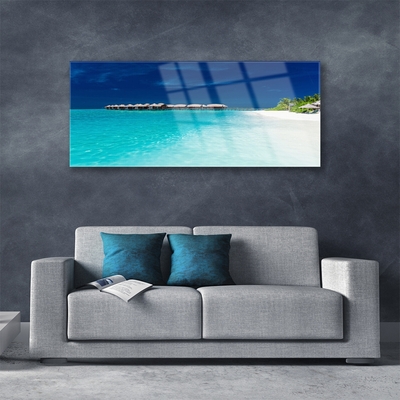 Quadro de vidro Paisagem de praia e mar