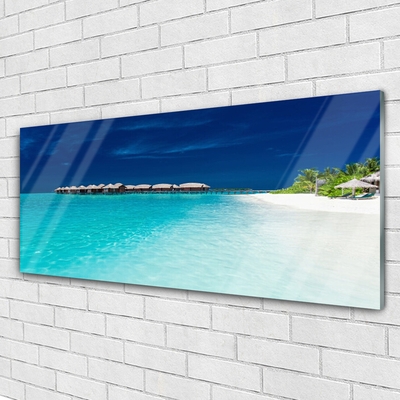 Quadro de vidro Paisagem de praia e mar