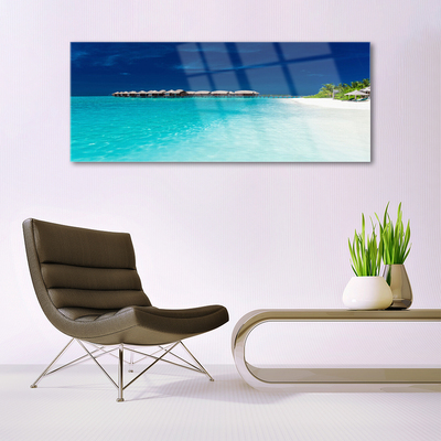 Quadro de vidro Paisagem de praia e mar