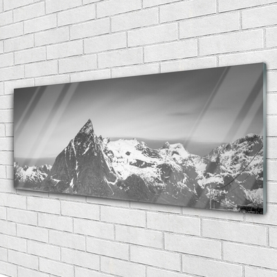 Pintura em vidro Paisagem de montanhas