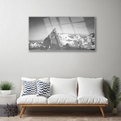 Pintura em vidro Paisagem de montanhas