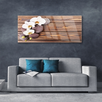 Quadro de vidro Flor Orquídea Madeira