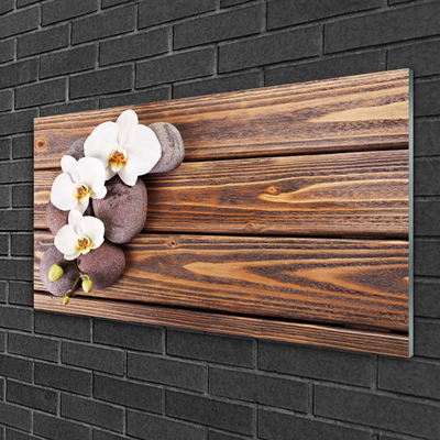 Quadro de vidro Flor Orquídea Madeira