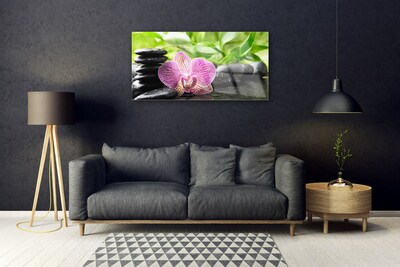 Pintura em vidro Planta de pedras de flores