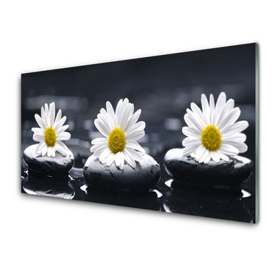 Pintura em vidro Planta Daisy Stones