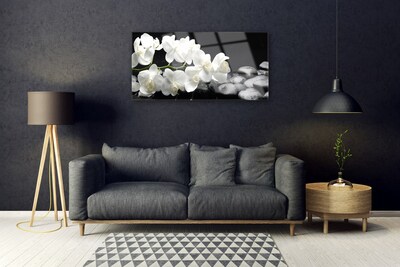 Quadro de vidro Planta de pedras de flores