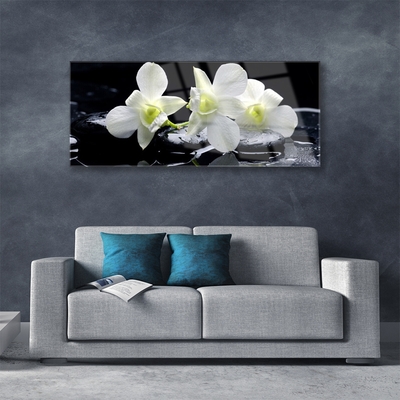 Pintura em vidro Flor de orquídea branca