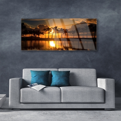 Quadro de vidro Árvores Sol Paisagem