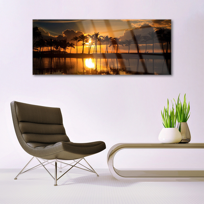 Quadro de vidro Árvores Sol Paisagem