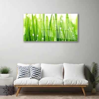 Pintura em vidro Natureza da planta grama
