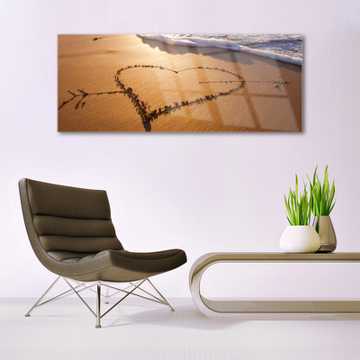 Pintura em vidro Arte do Mar do Coração da Praia