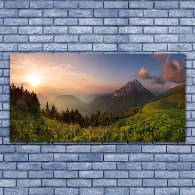 Pintura em vidro Natureza da Floresta da Montanha