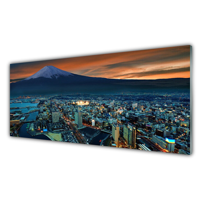 Quadro de vidro Casas na Montanha da Cidade