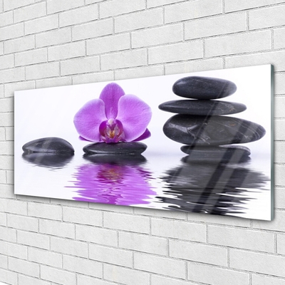 Pintura em vidro Espelho de flor reflexo de água